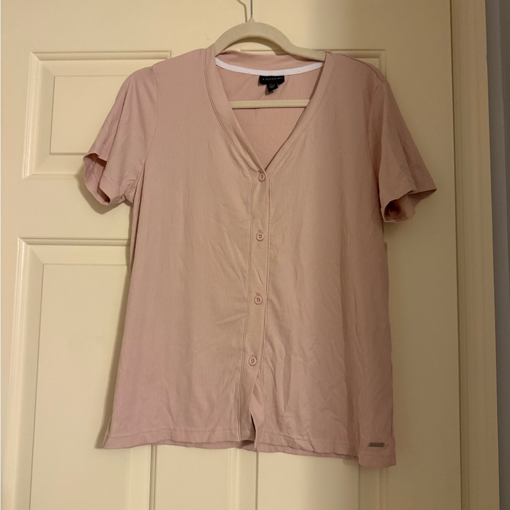 Tahari Light Pink Button-Down Shirt